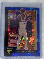 2020-21 Flux Rookie RC #215 Onyeka Okongwu Blue CRACKED ICE Prizm Hawks